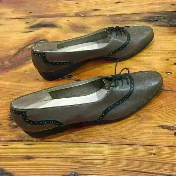 Salvatore Ferragamo brown and black Two Tone Oxford Lace Up Shoes Size 9 - Picture 4 of 10